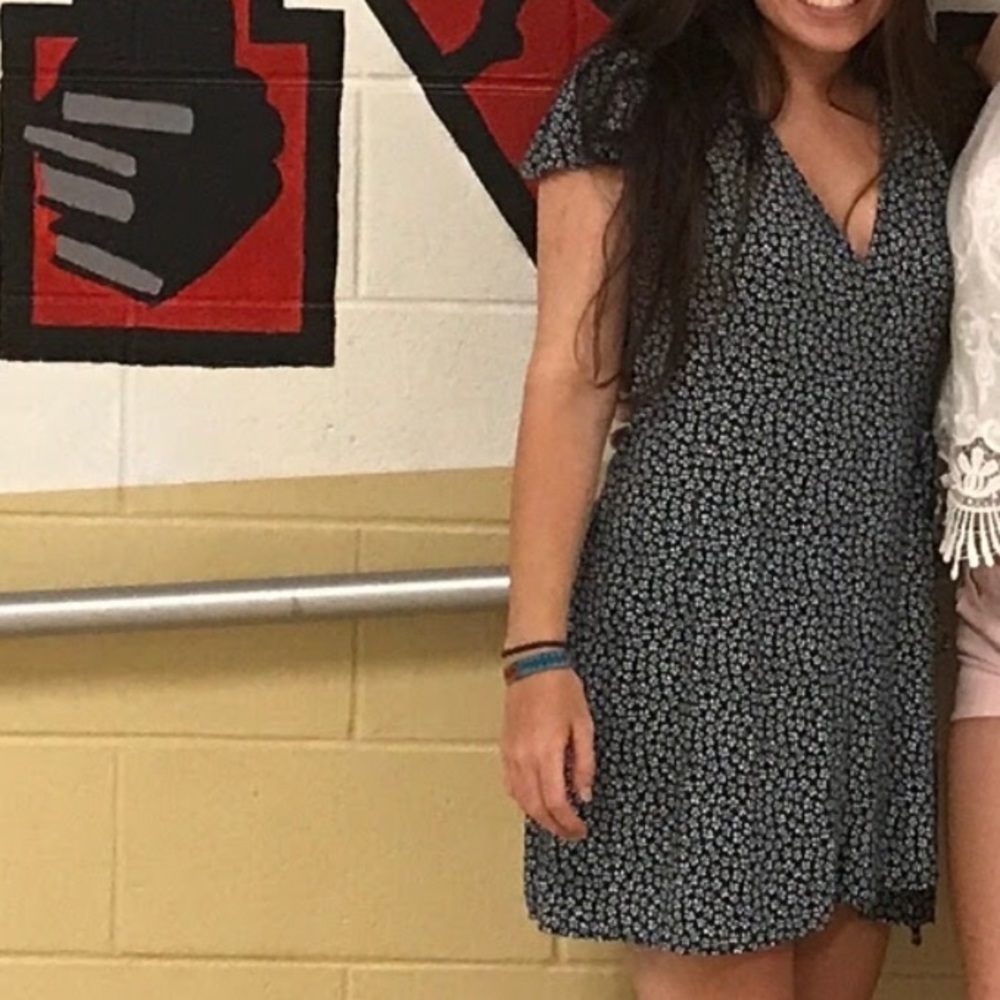 Navy blue daisy dress